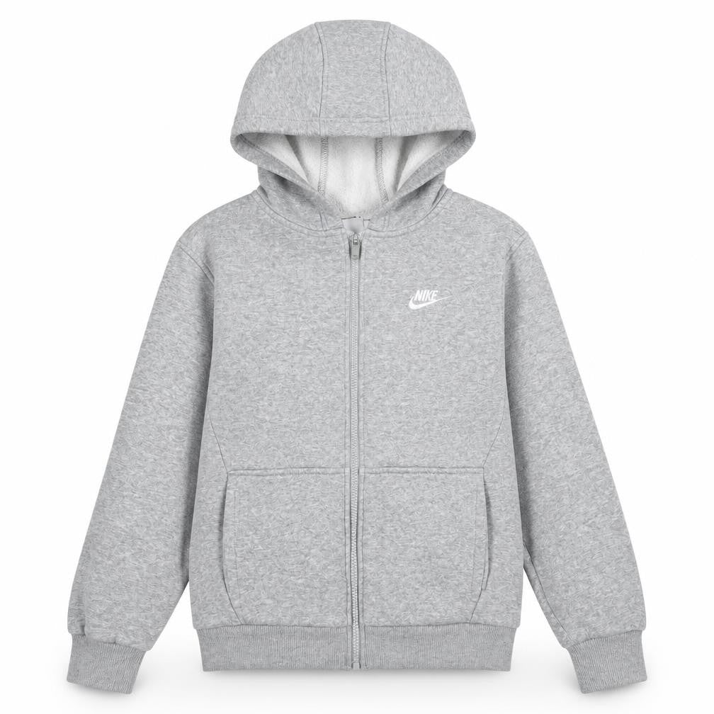 Nike Boys Grey Full Zip Fleece Hoodie Size 146cm Regular Fit