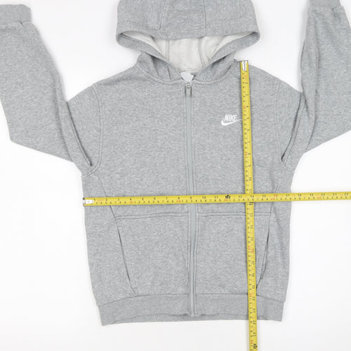 Nike Boys Grey Full Zip Fleece Hoodie Size 146cm Regular Fit
