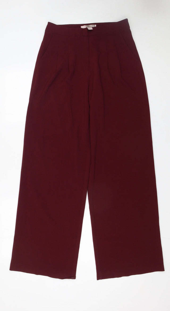Forever 21 Women’s Red Wide-Leg Trousers Size 8 Polyester Blend