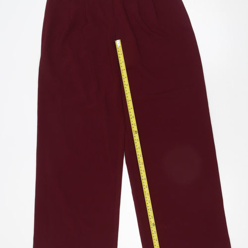 Forever 21 Women’s Red Wide-Leg Trousers Size 8 Polyester Blend