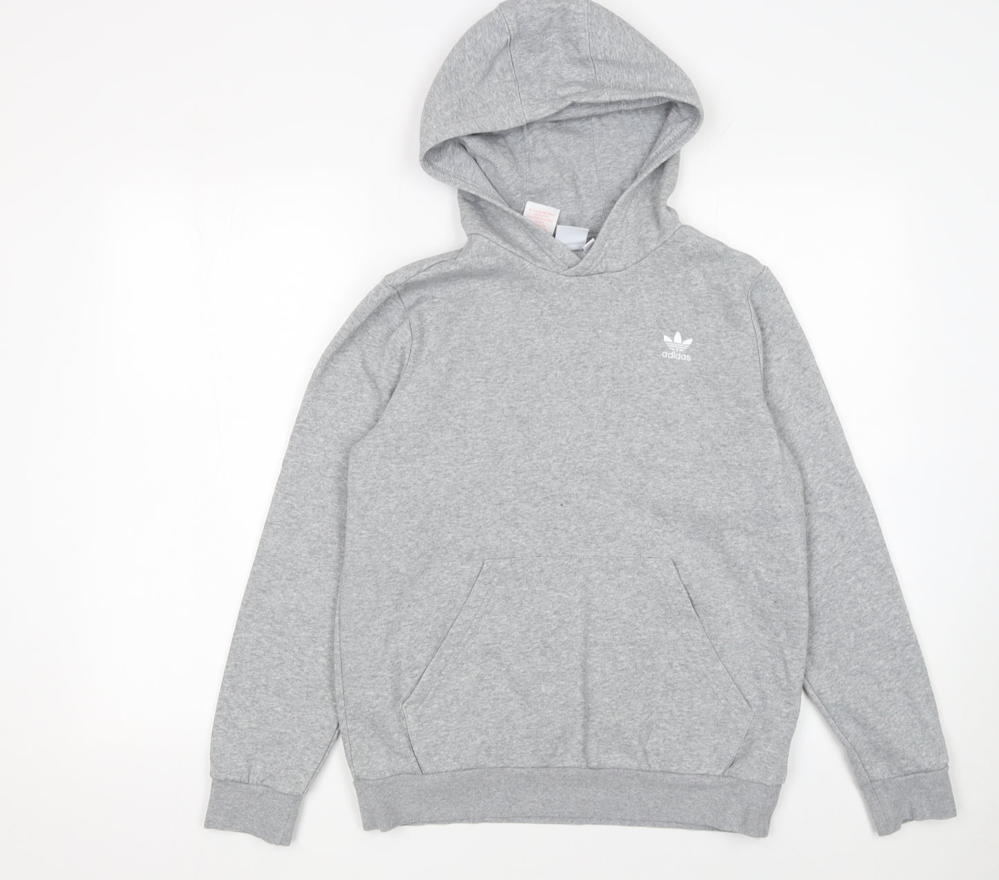 Adidas Boys Grey Hoodie L 13-14 Years Pullover Fleece Sweatshirt