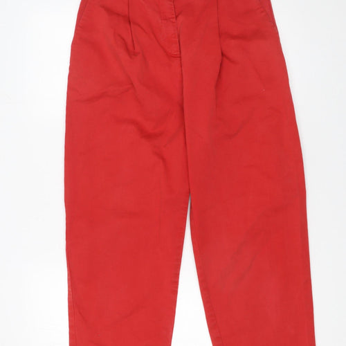 You Must Create London Red Cotton Blend Cropped Trousers Women’s S