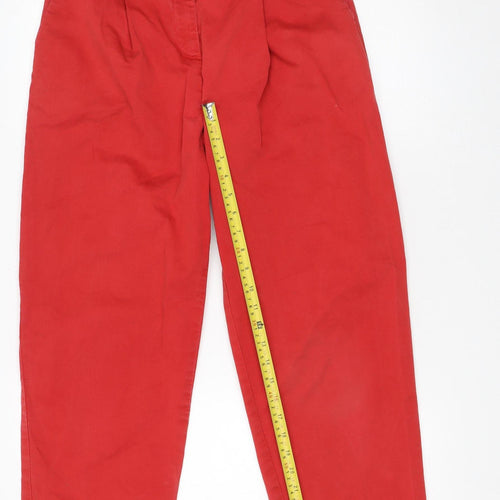 You Must Create London Red Cotton Blend Cropped Trousers Women’s S