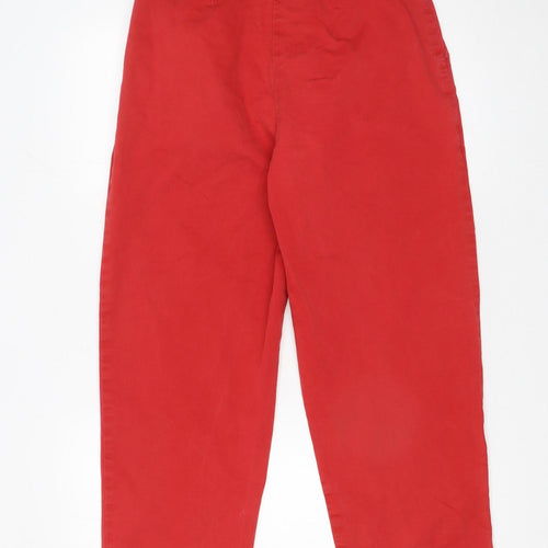 You Must Create London Red Cotton Blend Cropped Trousers Women’s S
