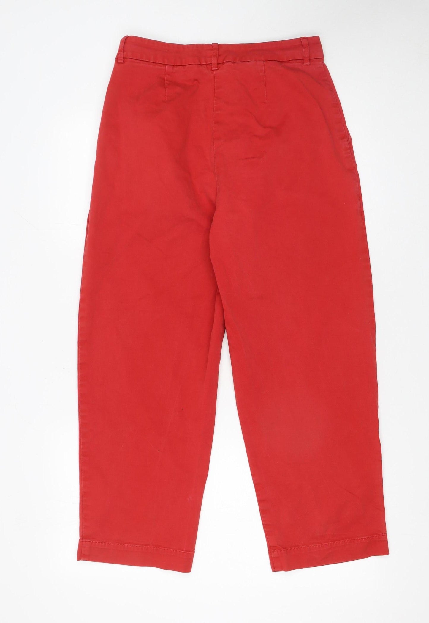 You Must Create London Red Cotton Blend Cropped Trousers Women’s S
