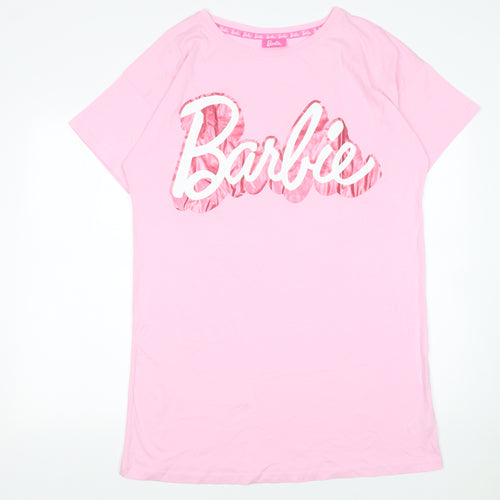 Barbie Womens Pink Cotton Short Sleeve Nightshirt UK 12-14