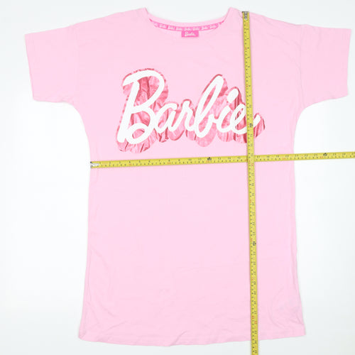 Barbie Womens Pink Cotton Short Sleeve Nightshirt UK 12-14