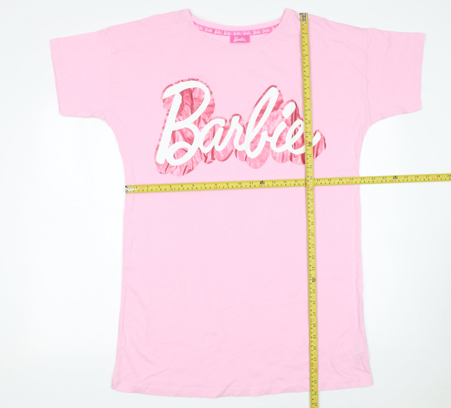 Barbie Womens Pink Cotton Short Sleeve Nightshirt UK 12-14