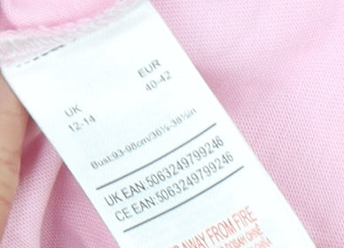 Barbie Womens Pink Cotton Short Sleeve Nightshirt UK 12-14
