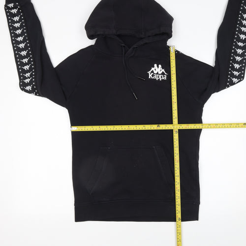 Kappa Men's Black Small Pullover Hoodie with Logo – Sportswear Casual Sweatshirt