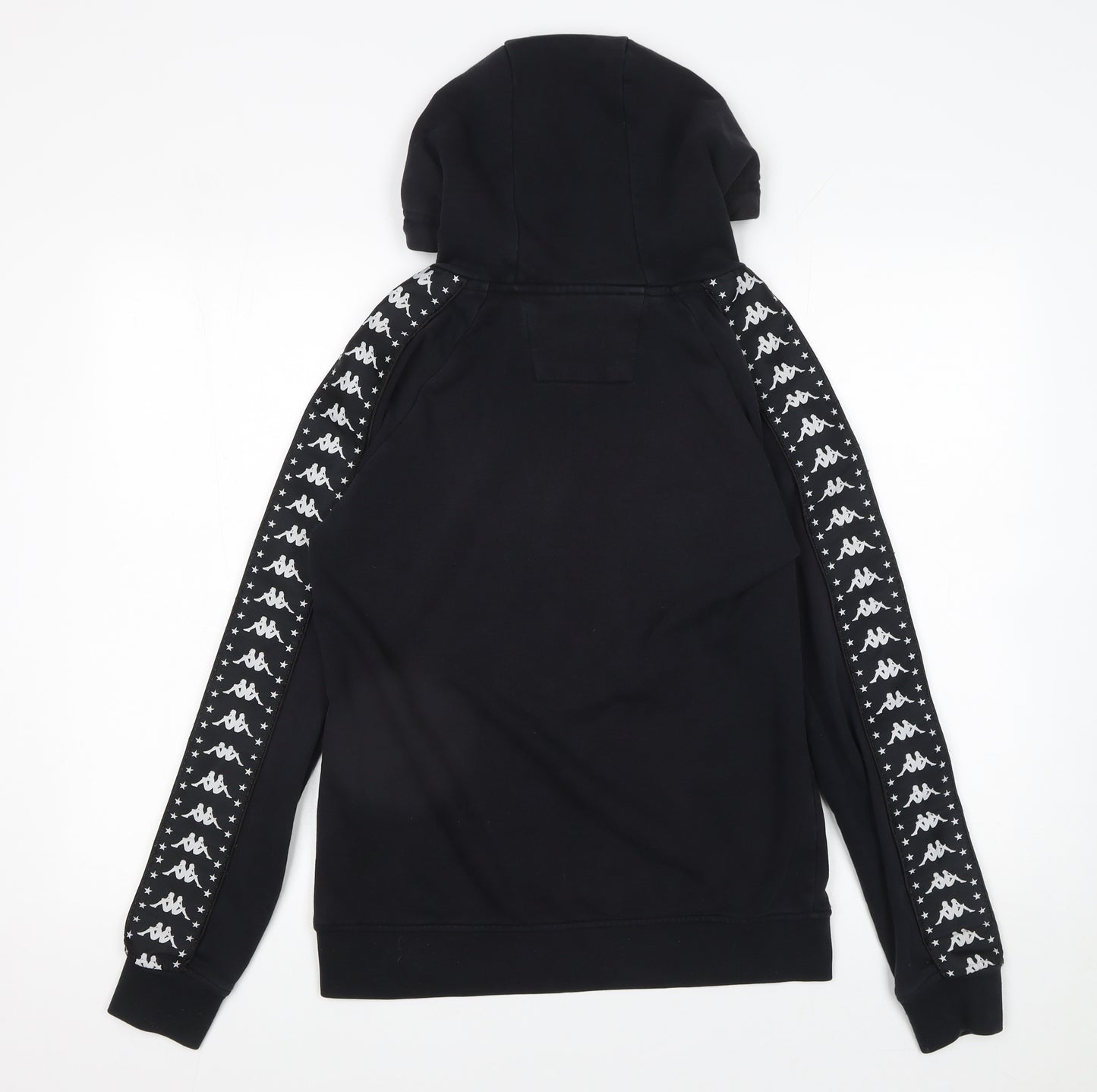 Kappa Men's Black Small Pullover Hoodie with Logo – Sportswear Casual Sweatshirt