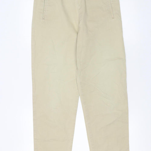 GAP Women Beige Chino Trousers Size 8 Regular Cotton Twill