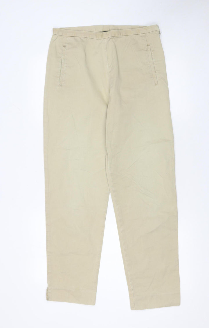 GAP Women Beige Chino Trousers Size 8 Regular Cotton Twill