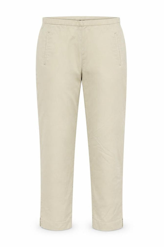 Front view of Gap Women Beige Chino Trousers, size 8, Regular Cotton Twill