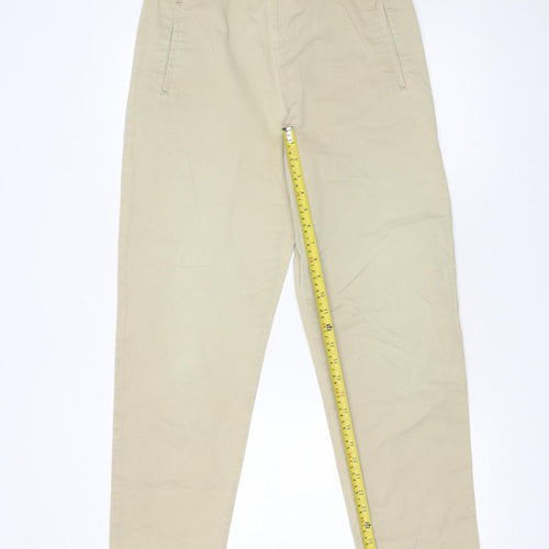 GAP Women Beige Chino Trousers Size 8 Regular Cotton Twill