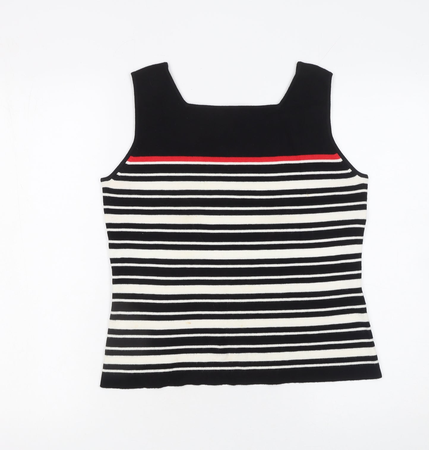 Precis Petite Women's Black Striped Knit Sleeveless Tank Top M