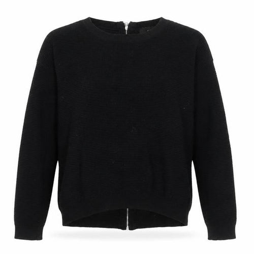Next Women Black Beaded Zip Cardigan Size 6 Round Neck Knit