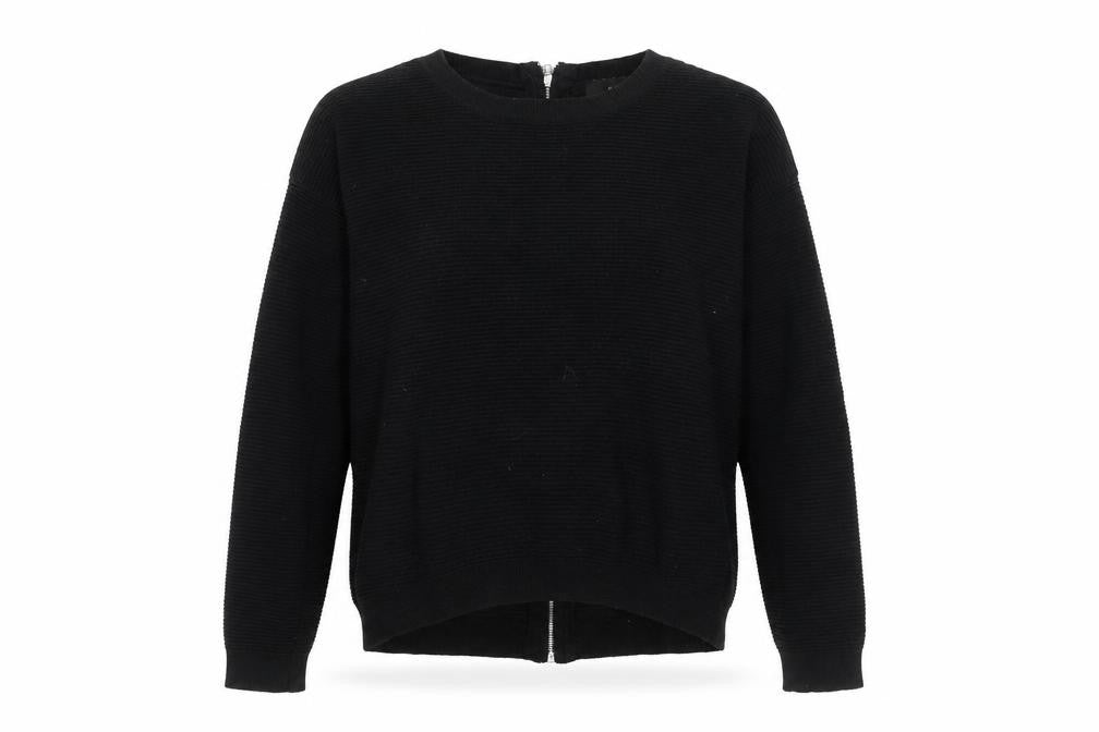 Next Women Black Beaded Zip Cardigan Size 6 Round Neck Knit
