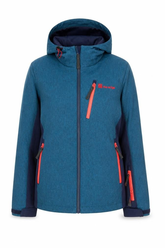 The Edge Women's Blue Waterproof Ski Jacket Size 8 Hooded Outdoor Coat