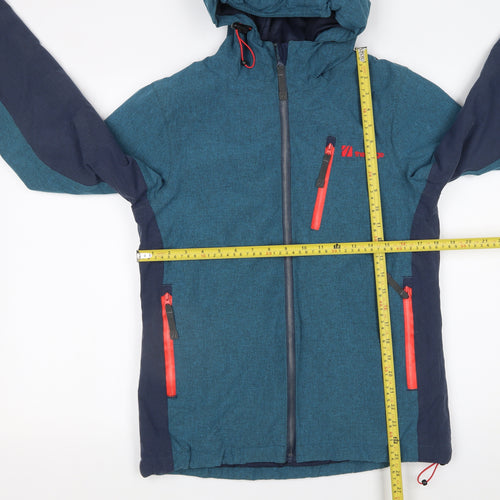 The Edge Women's Blue Waterproof Ski Jacket Size 8 Hooded Outdoor Coat