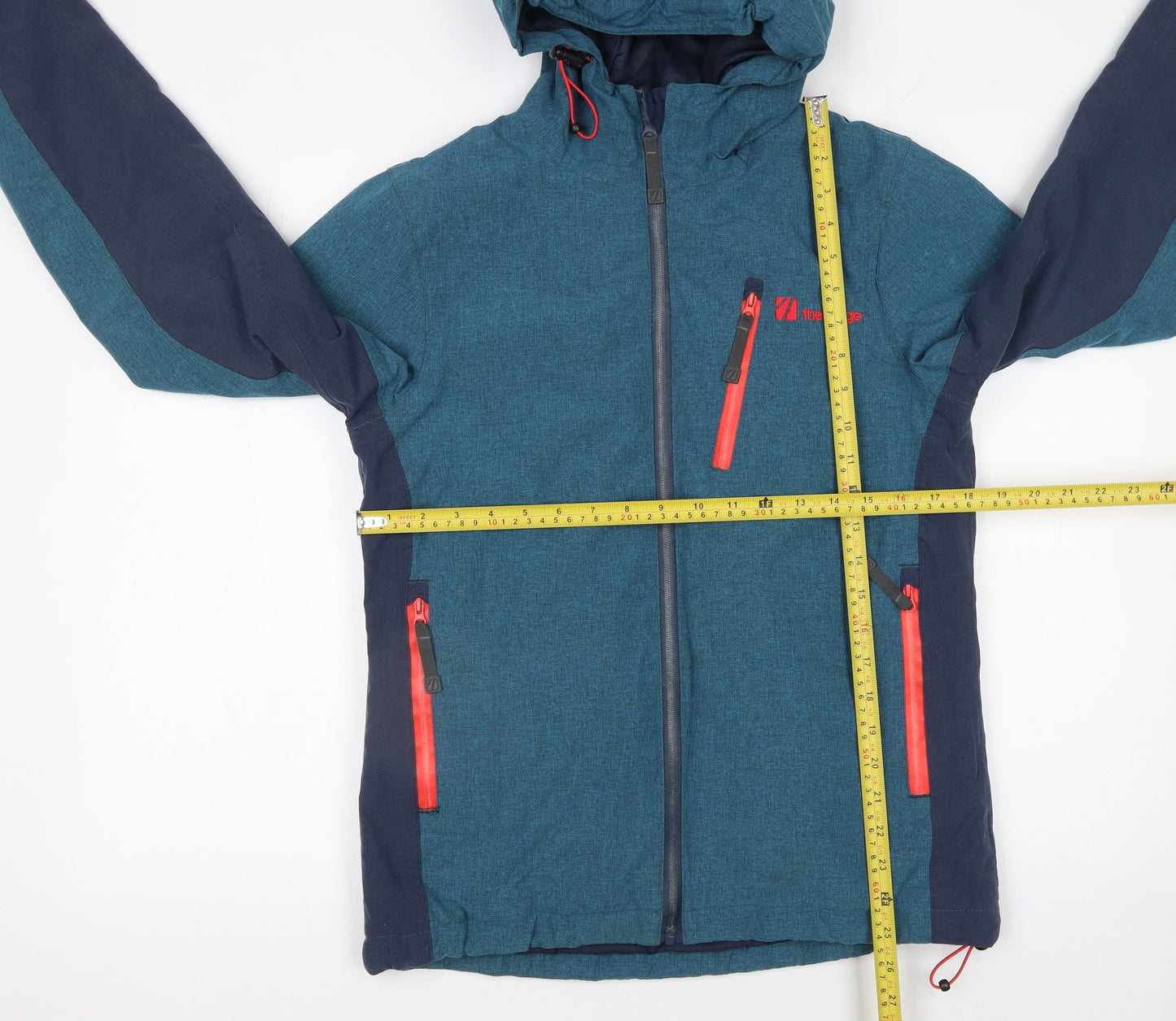 The Edge Women's Blue Waterproof Ski Jacket Size 8 Hooded Outdoor Coat