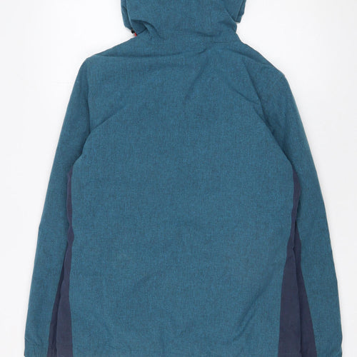 The Edge Women's Blue Waterproof Ski Jacket Size 8 Hooded Outdoor Coat