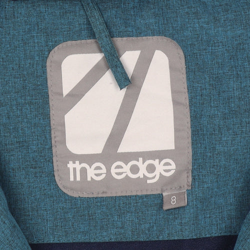 The Edge Women's Blue Waterproof Ski Jacket Size 8 Hooded Outdoor Coat
