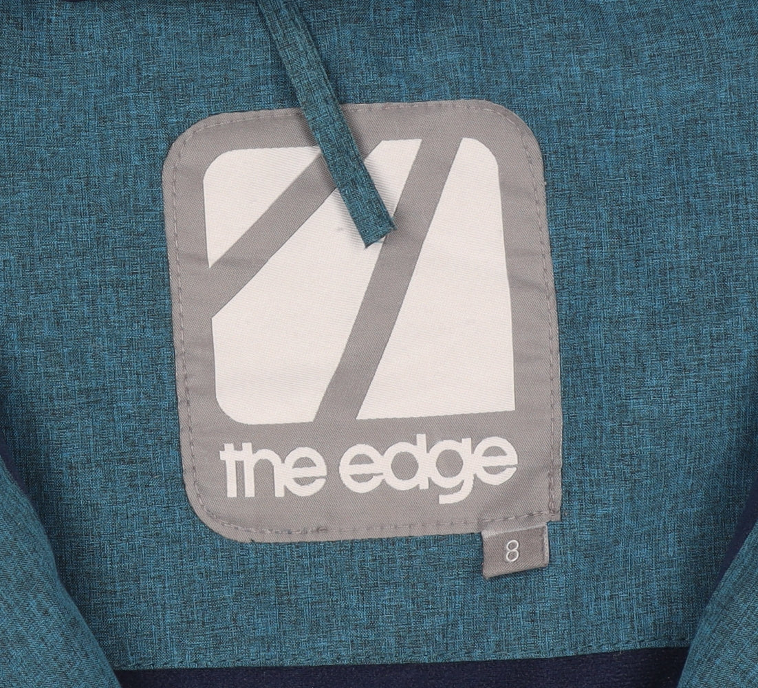 The Edge Women's Blue Waterproof Ski Jacket Size 8 Hooded Outdoor Coat