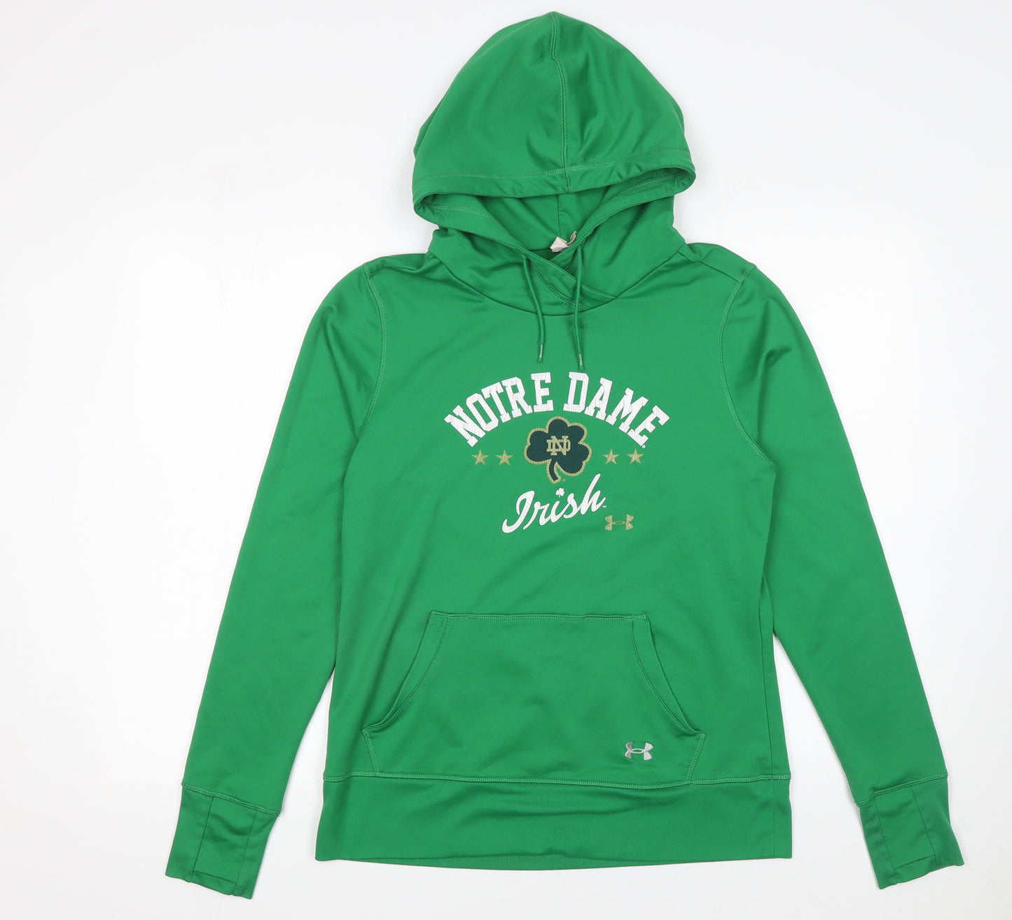 Under Armour Womens Green Notre Dame Irish Pullover Hoodie Size L