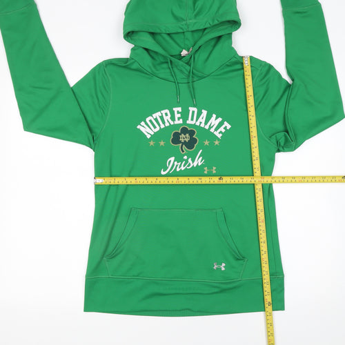 Under Armour Womens Green Notre Dame Irish Pullover Hoodie Size L