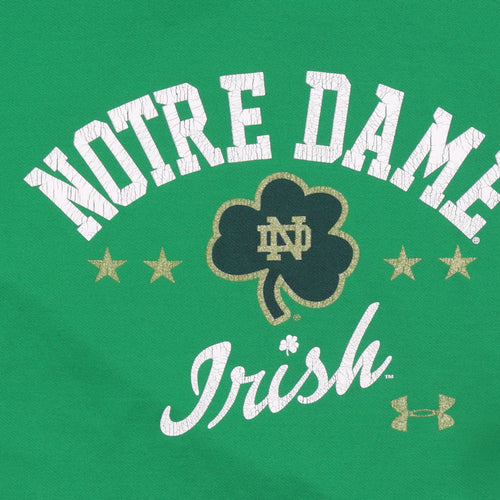 Under Armour Womens Green Notre Dame Irish Pullover Hoodie Size L