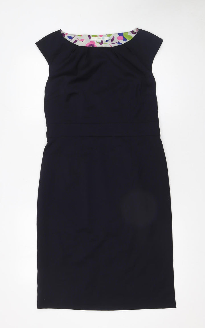 Boden Women’s Navy Wool Sheath Dress Size 12 Classic Workwear