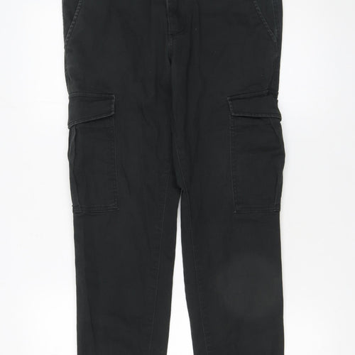 Jack & Jones Men's Black Slim Cargo Trousers 32W 34L Cotton Blend