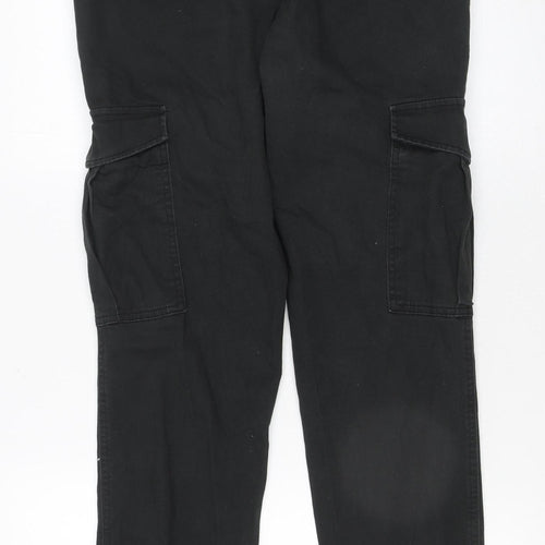 Jack & Jones Men's Black Slim Cargo Trousers 32W 34L Cotton Blend