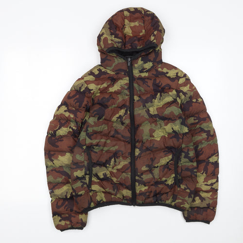 Brave Soul Boys Multicoloured Camouflage Hooded Puffer Jacket 11-12 Years
