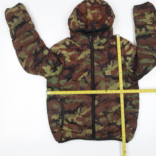 Brave Soul Boys Multicoloured Camouflage Hooded Puffer Jacket 11-12 Years