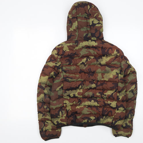Brave Soul Boys Multicoloured Camouflage Hooded Puffer Jacket 11-12 Years
