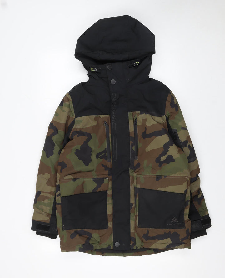 Next Boys Multicoloured Camouflage Hooded Puffer Jacket 11 Years