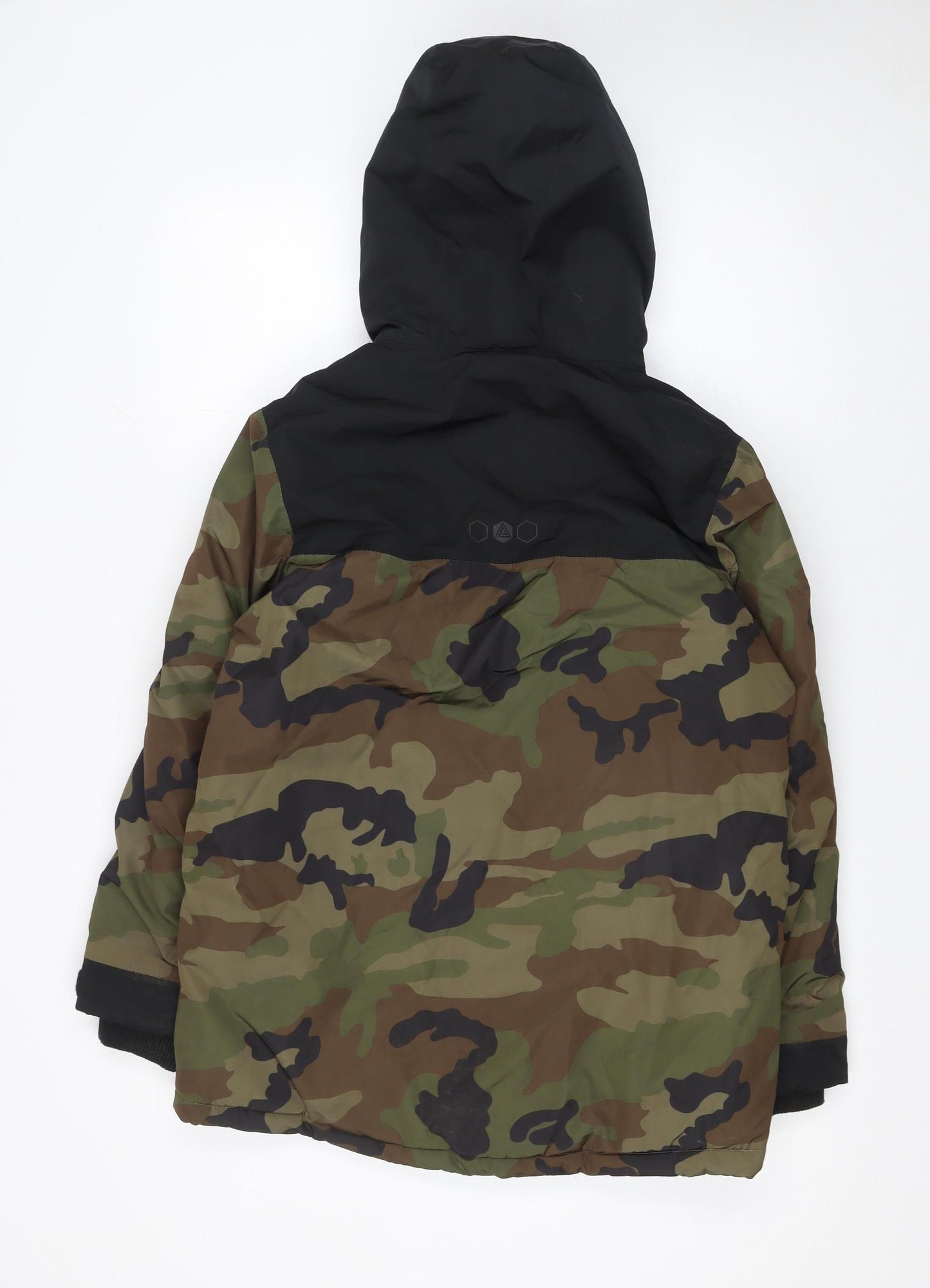 Next Boys Multicoloured Camouflage Hooded Puffer Jacket 11 Years