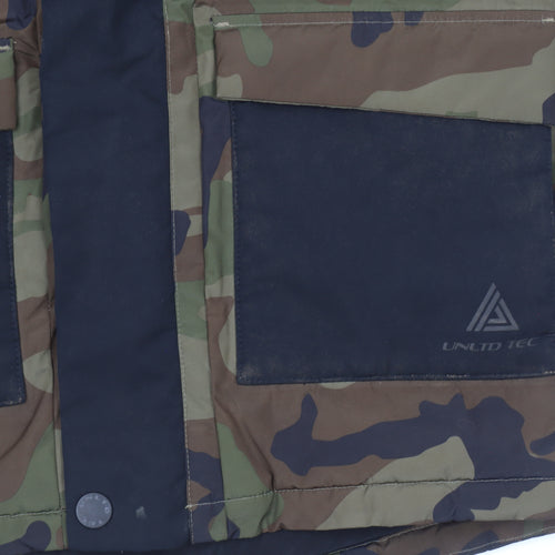 Next Boys Multicoloured Camouflage Hooded Puffer Jacket 11 Years