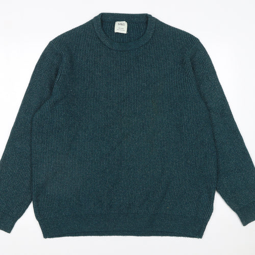 Marks and Spencer Men’s Green 2XL Crew Neck Knit Jumper