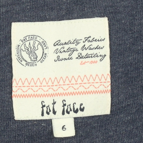 Fat Face Womens Navy Blue Pullover Sweatshirt Size 6 Cotton Blend