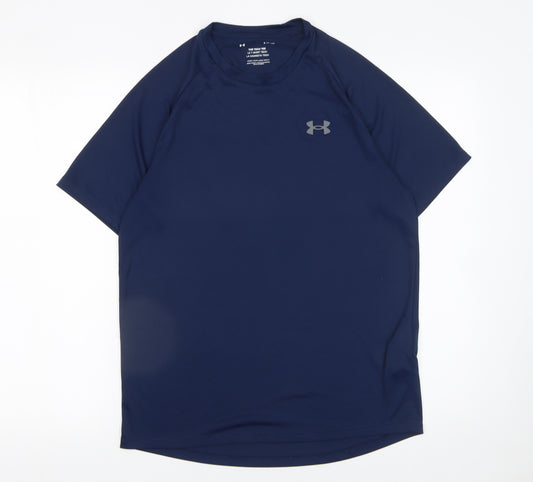 Under Armour Men Blue Small Tech Loose Fit T-Shirt Activewear Top