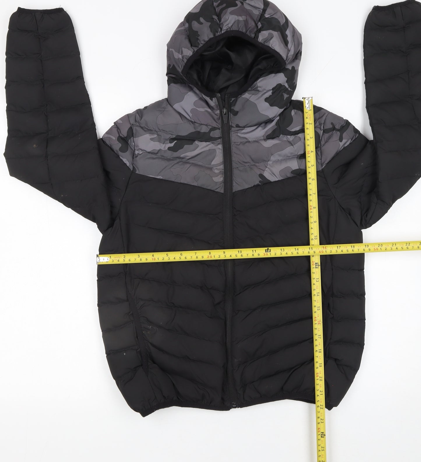 Kangaroo Poo Boys Black Camouflage Hooded Puffer Jacket 11-12 Years