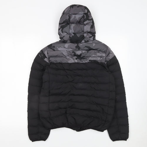 Kangaroo Poo Boys Black Camouflage Hooded Puffer Jacket 11-12 Years