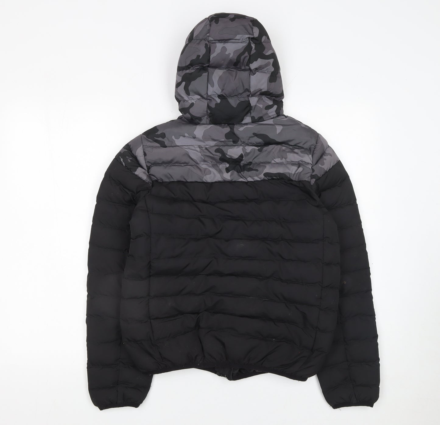 Kangaroo Poo Boys Black Camouflage Hooded Puffer Jacket 11-12 Years