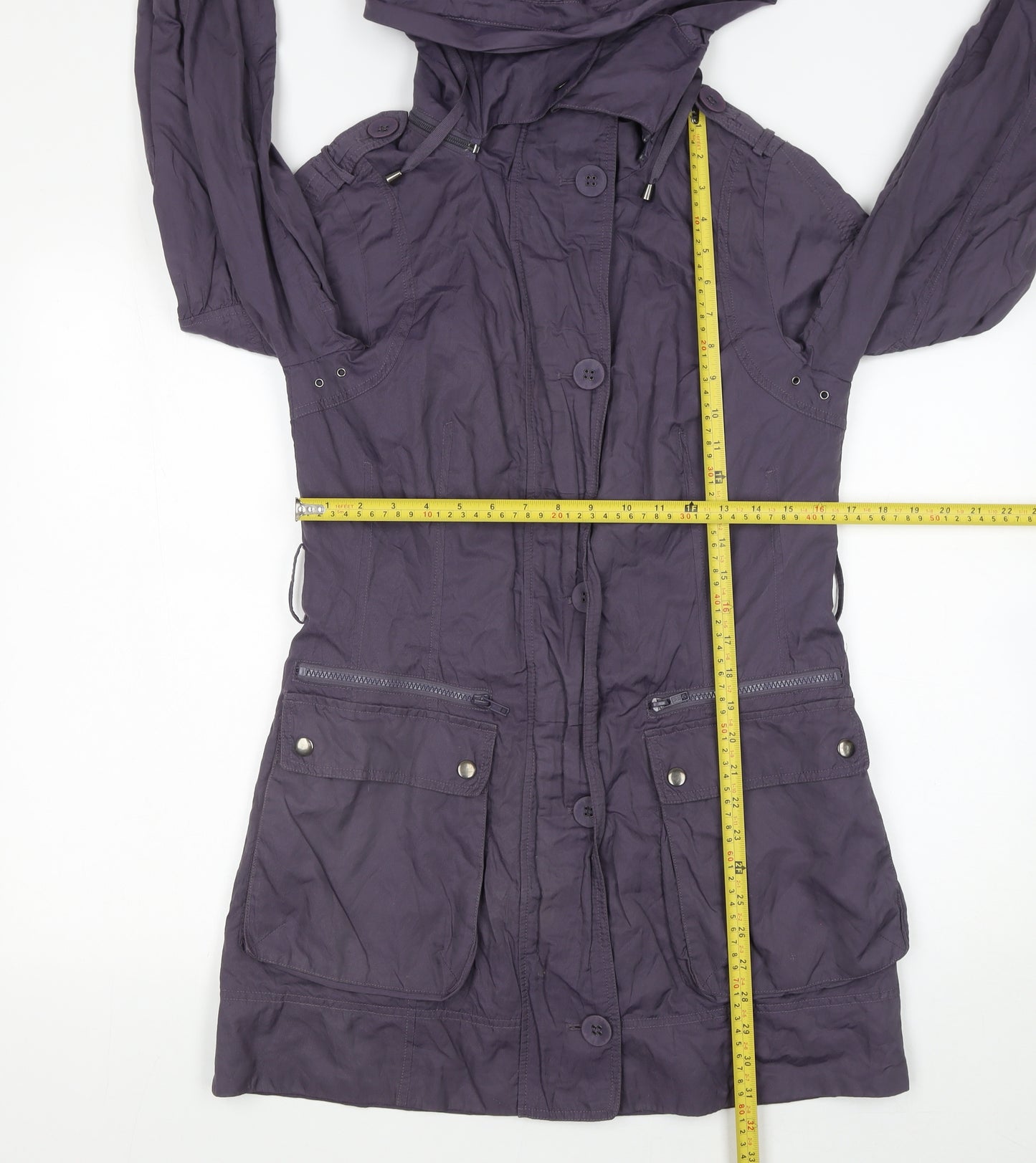 Marks and Spencer Women’s Purple Hooded Parka Coat Size S