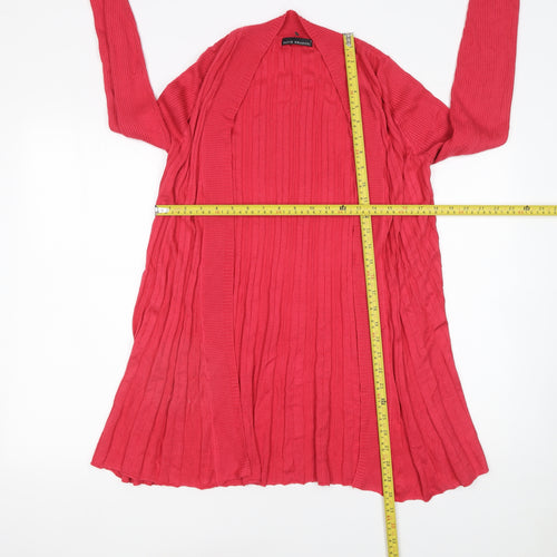 David Emanuel Women's Red Long Sleeve Open Knit Cardigan Size S