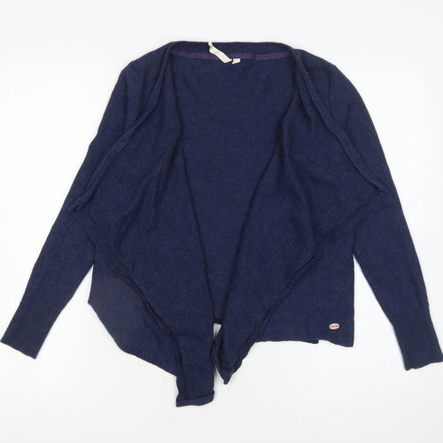 White Stuff Women's Blue Wool Long Sleeve Open Cardigan Size 12
