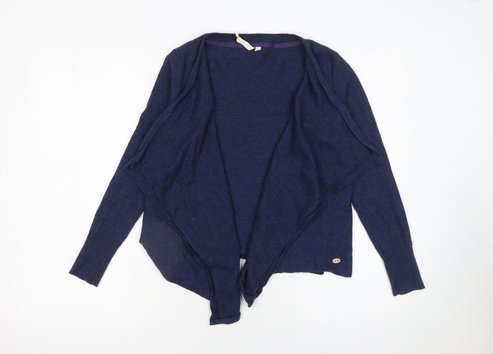 White Stuff Women's Blue Wool Long Sleeve Open Cardigan Size 12